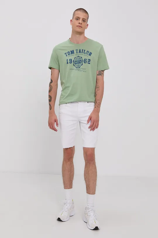 Бавовняна футболка Tom Tailor зелений