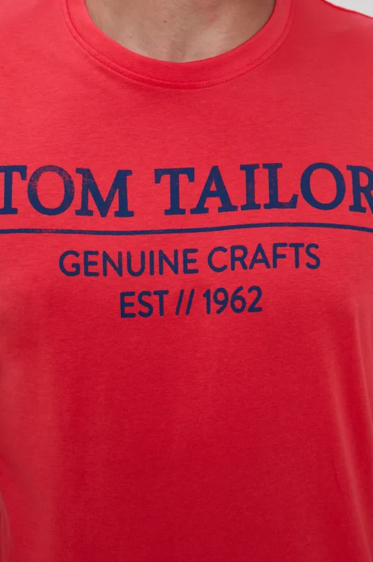 červená Bavlnené tričko Tom Tailor