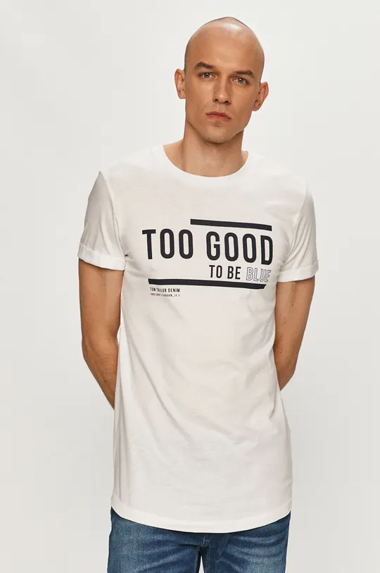 biały Tom Tailor T-shirt Męski