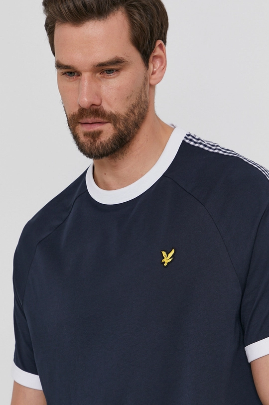 granatowy Lyle & Scott T-shirt Męski