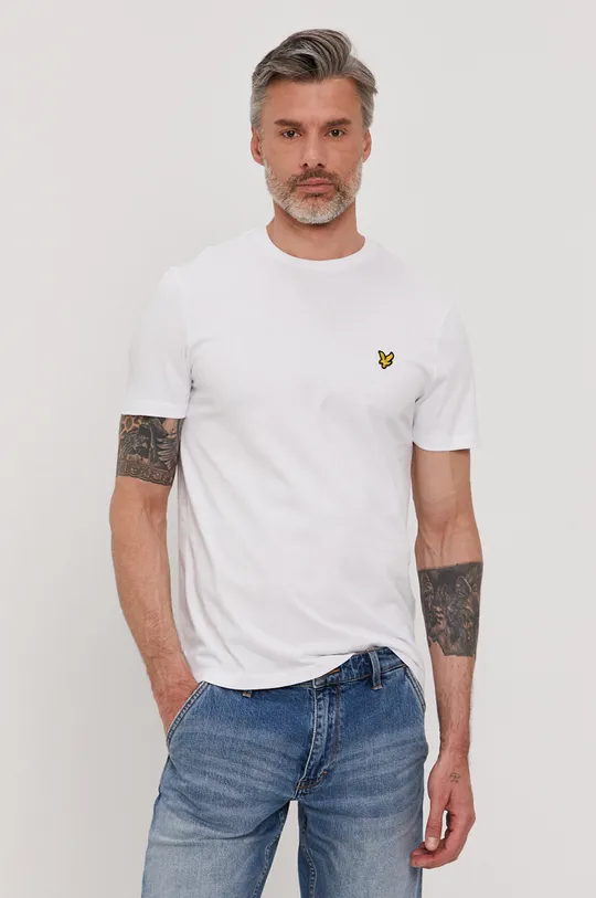 biały Lyle & Scott T-shirt Męski