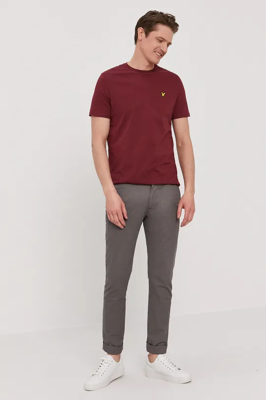 Lyle & Scott T-shirt bordowy