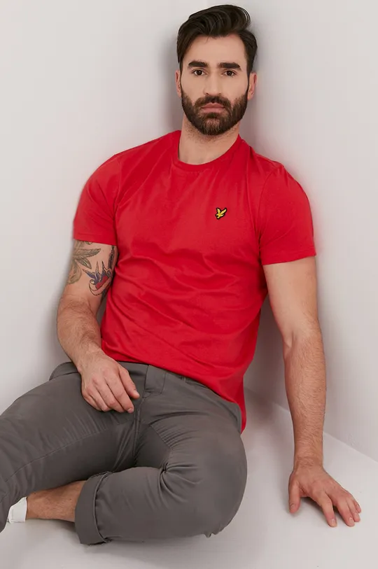 czerwony Lyle & Scott T-shirt Męski