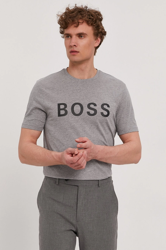 szary Boss T-shirt 50430889 Męski