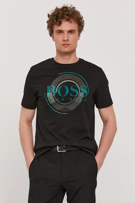czarny Boss T-shirt BOSS ATHLEISURE 50443656
