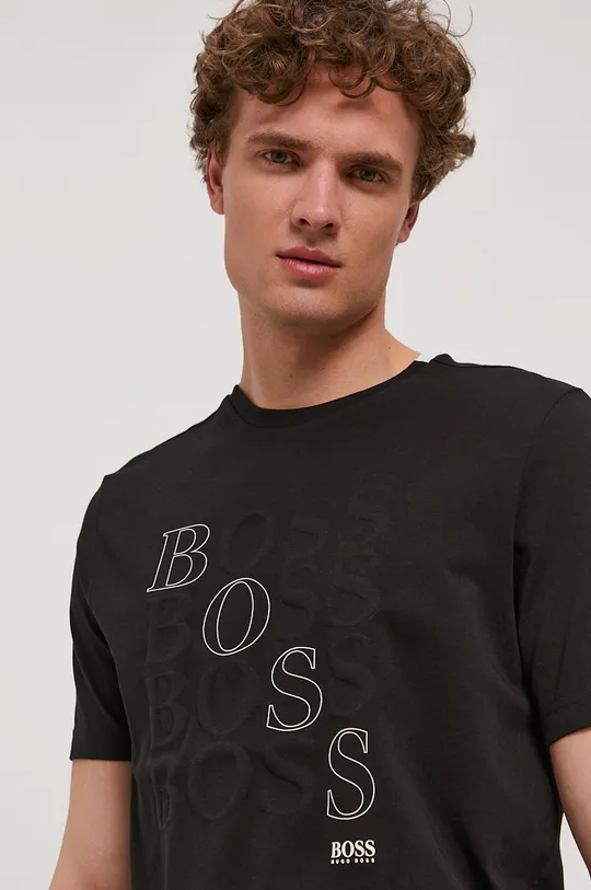 czarny Boss T-shirt Athleisure 50447948 Męski