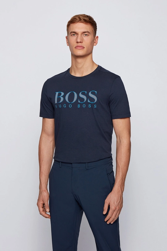 sötétkék Boss t-shirt Athleisure Férfi