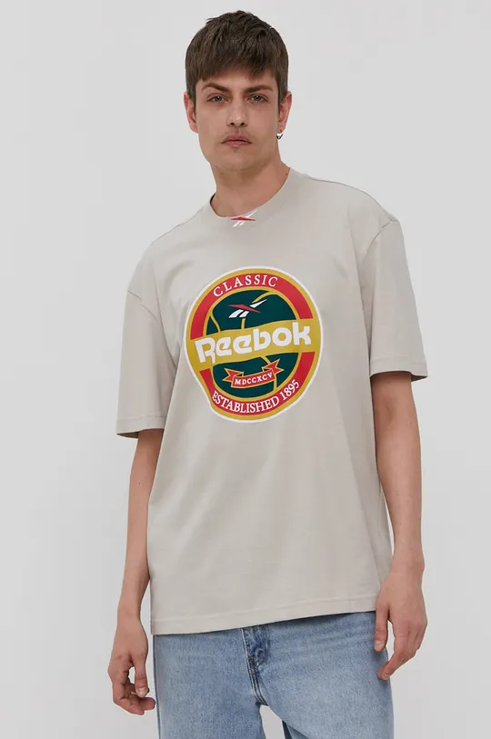beżowy Reebok Classic T-shirt GU9544 Męski