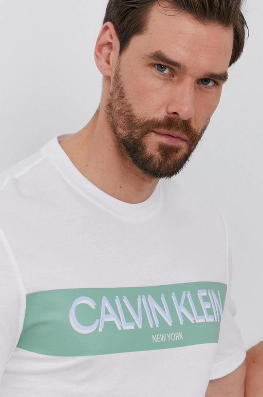 biela Tričko Calvin Klein