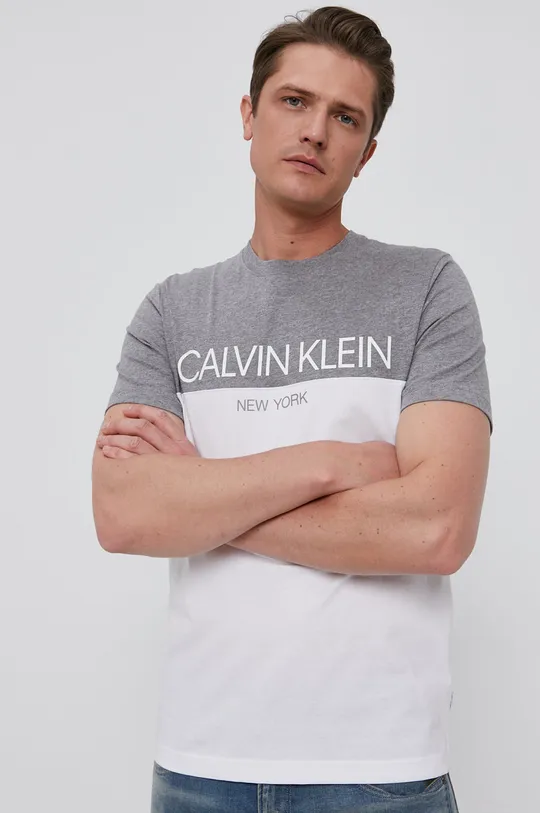 szary Calvin Klein T-shirt Męski