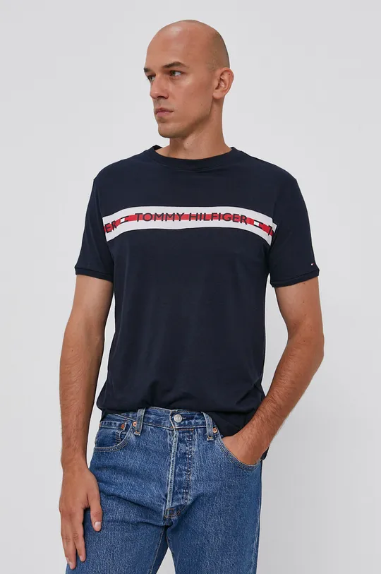granatowy Tommy Hilfiger T-shirt Męski