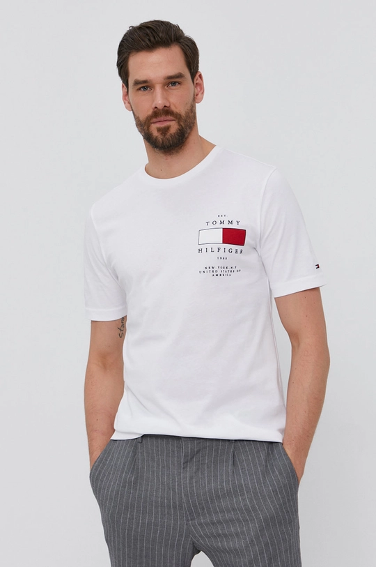 Tommy Hilfiger T-shirt bawełniany biały