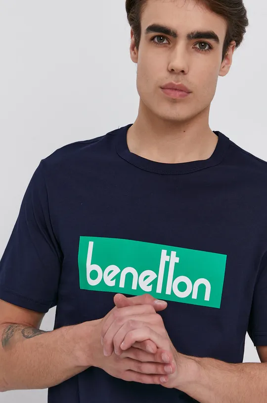 czarny United Colors of Benetton T-shirt bawełniany