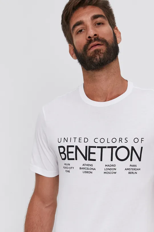 biały United Colors of Benetton T-shirt Męski