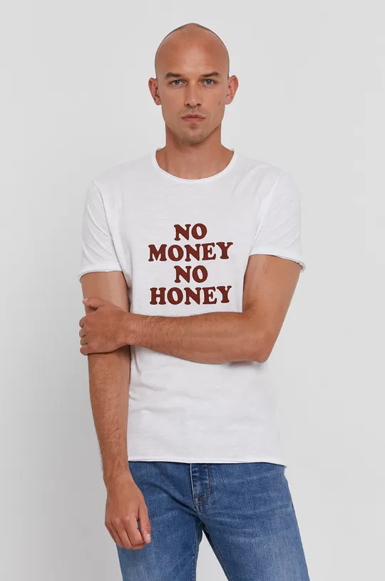 biały Sisley T-shirt Męski