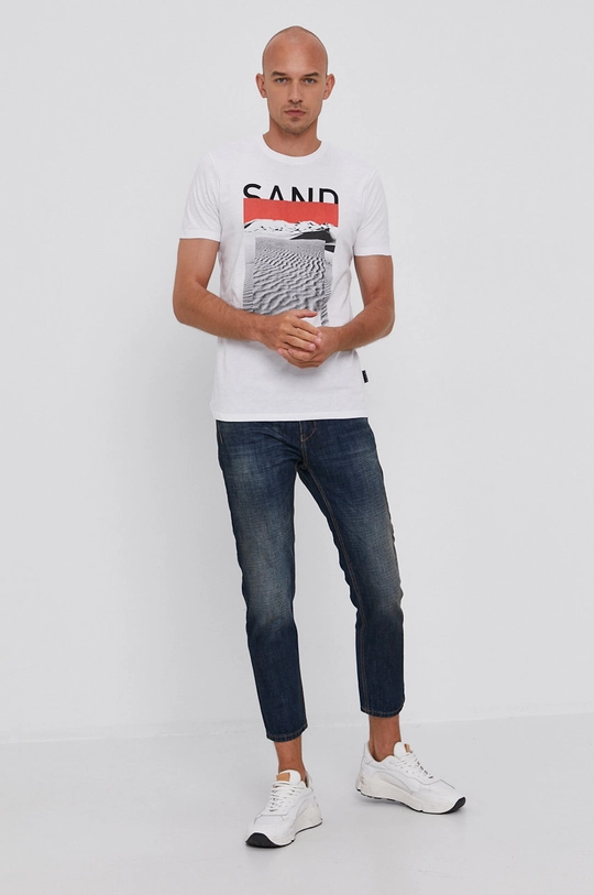 Sisley T-shirt bawełniany biały