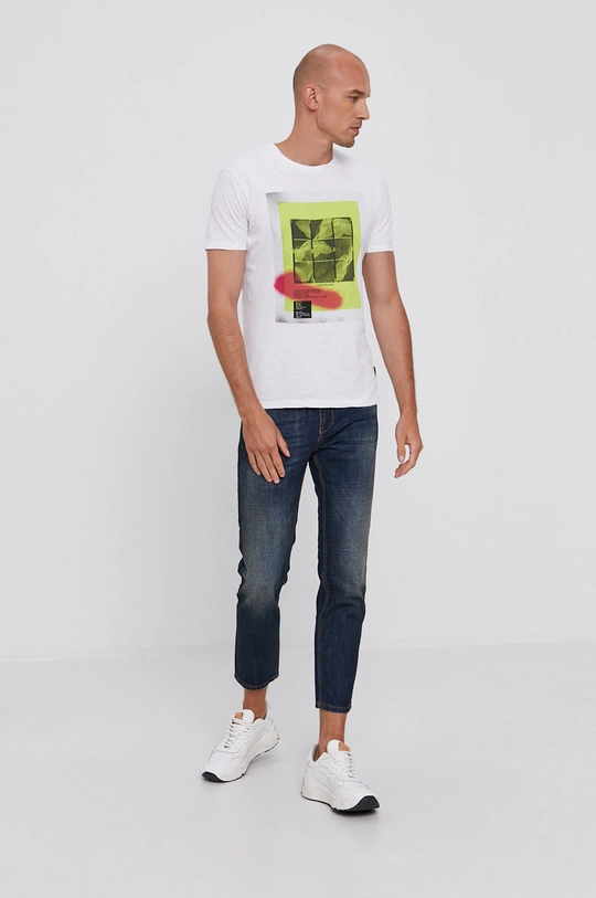 Sisley T-shirt bawełniany biały