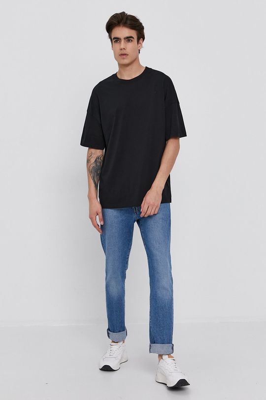 Bavlnené tričko Sisley čierna