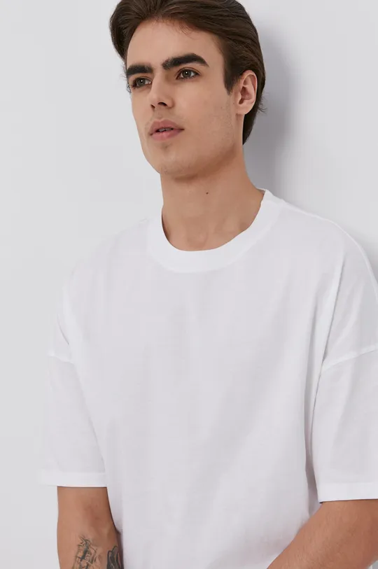 biały Sisley T-shirt bawełniany