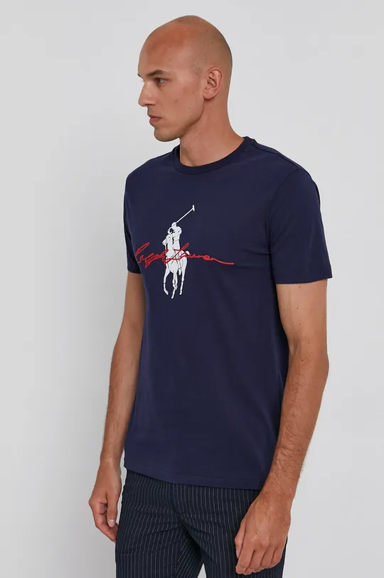 granatowy Polo Ralph Lauren T-shirt bawełniany 710839050002 Męski