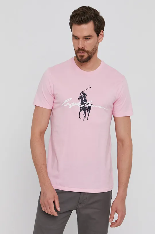 różowy Polo Ralph Lauren T-shirt 710839050004 Męski