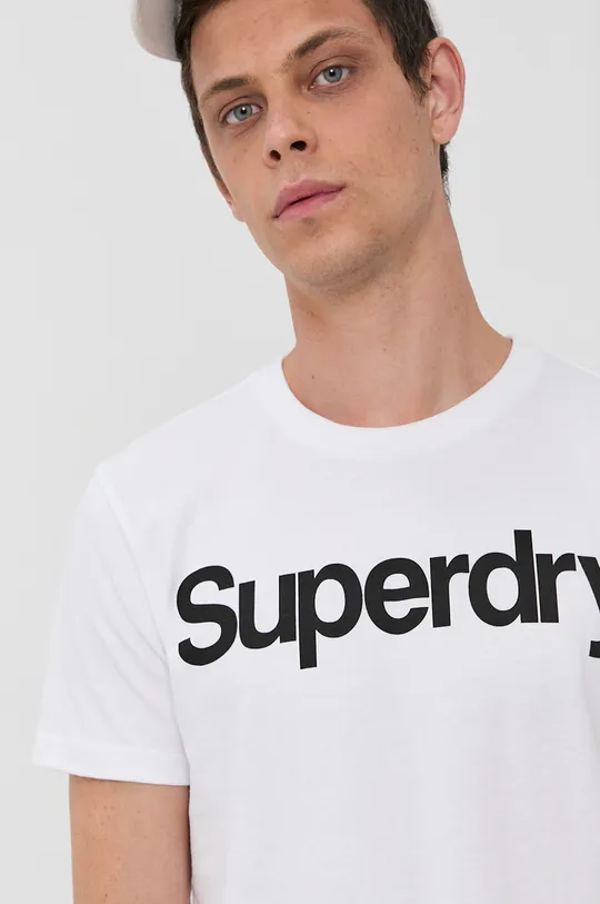 белый Хлопковая футболка Superdry