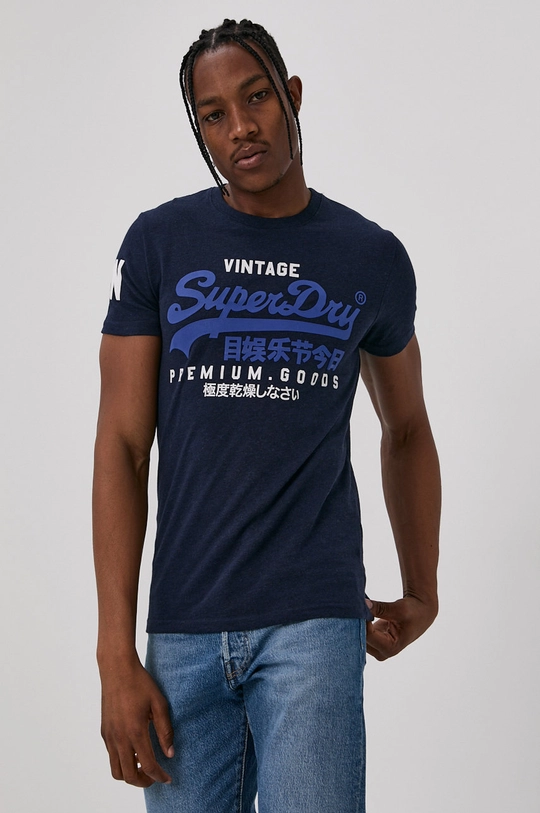 granatowy Superdry T-shirt Męski