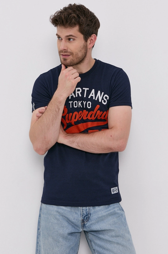 granatowy Superdry T-shirt Męski