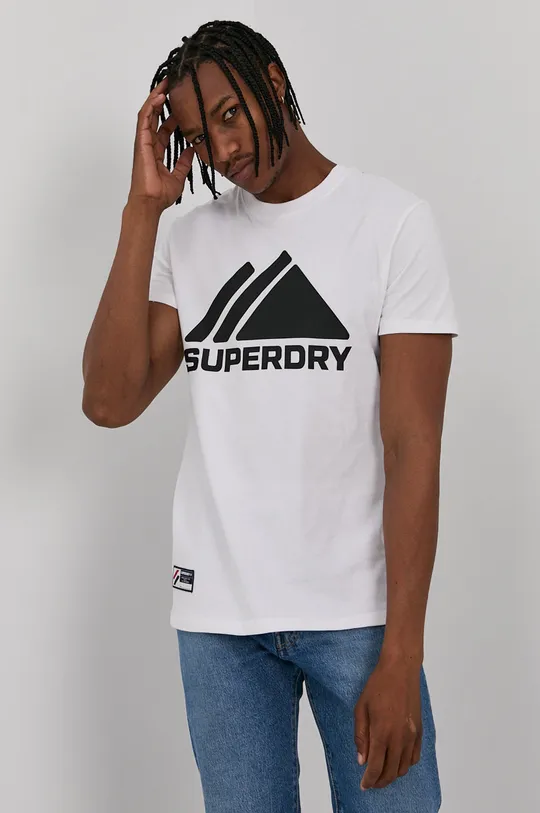 biały Superdry T-shirt Męski
