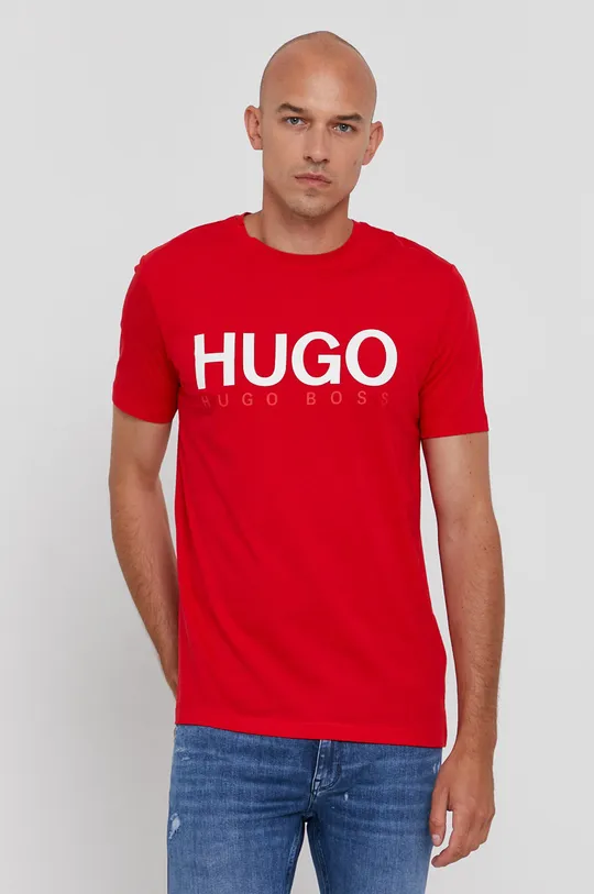 różowy Hugo T-shirt bawełniany 50406203 Męski