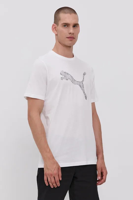 biały Puma T-shirt bawełniany 587764 Męski