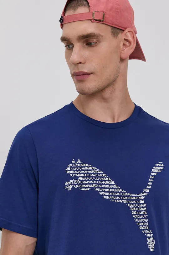 niebieski Puma T-shirt bawełniany 587764