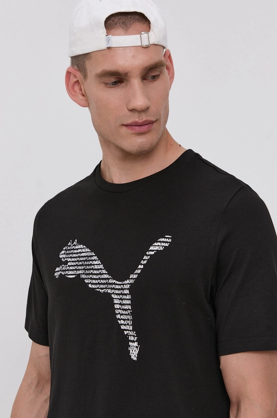 czarny Puma T-shirt bawełniany 587764