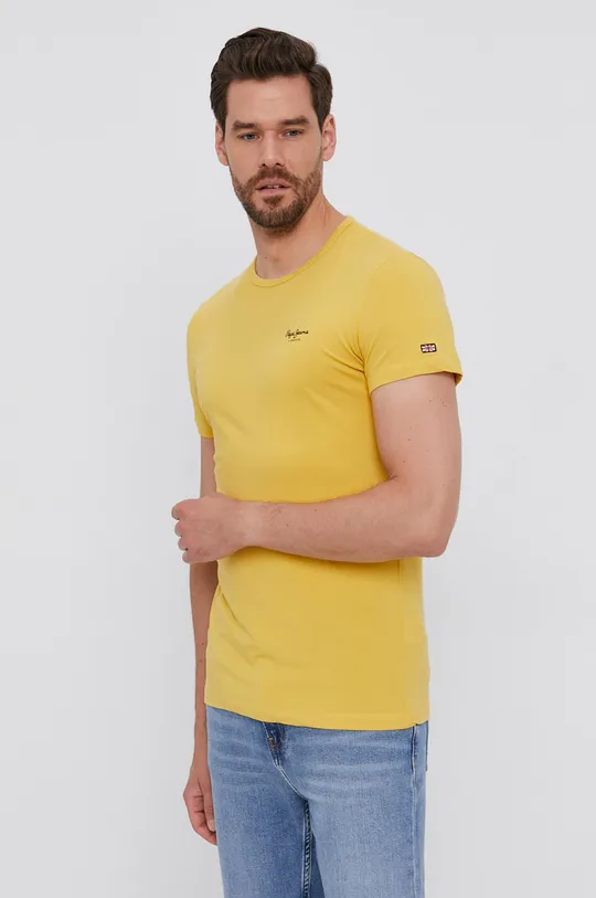 beżowy Pepe Jeans T-shirt basic Męski