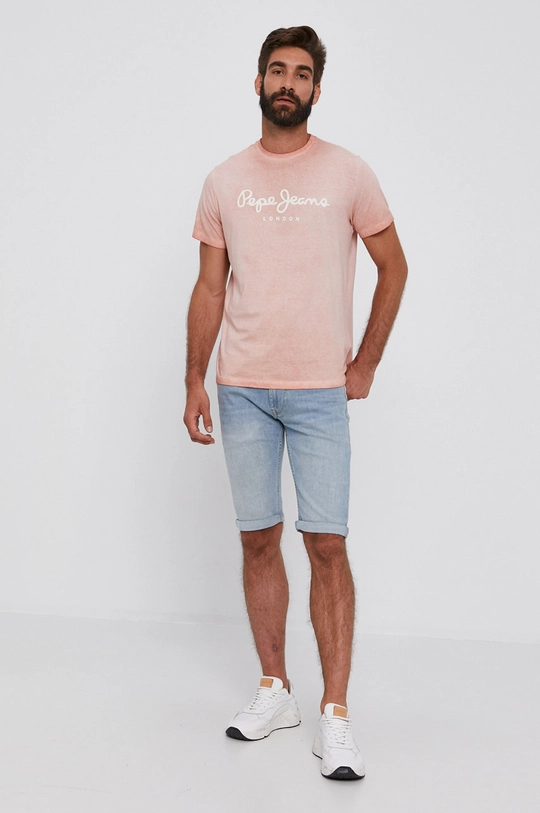 Pepe Jeans T-shirt bawełniany West Sir różowy