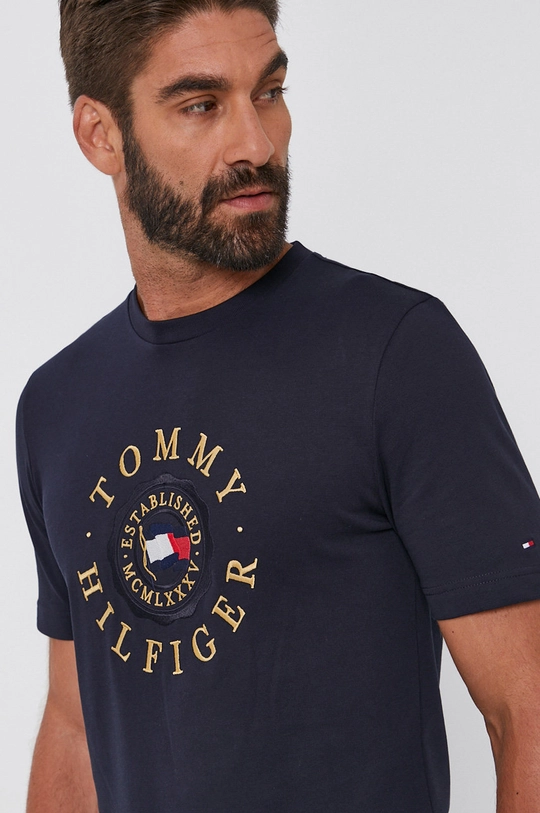 granatowy Tommy Hilfiger T-shirt bawełniany Męski