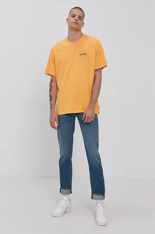 żółty Levi's T-shirt bawełniany Męski
