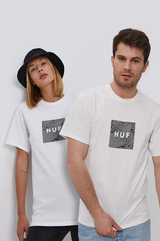 biały HUF T-shirt Unisex