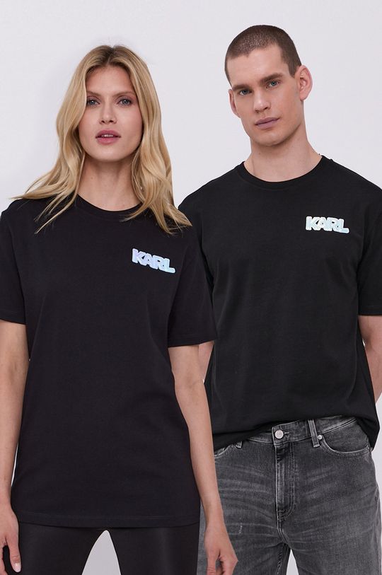czarny Karl Lagerfeld T-shirt 211W1781.211U1705 Unisex