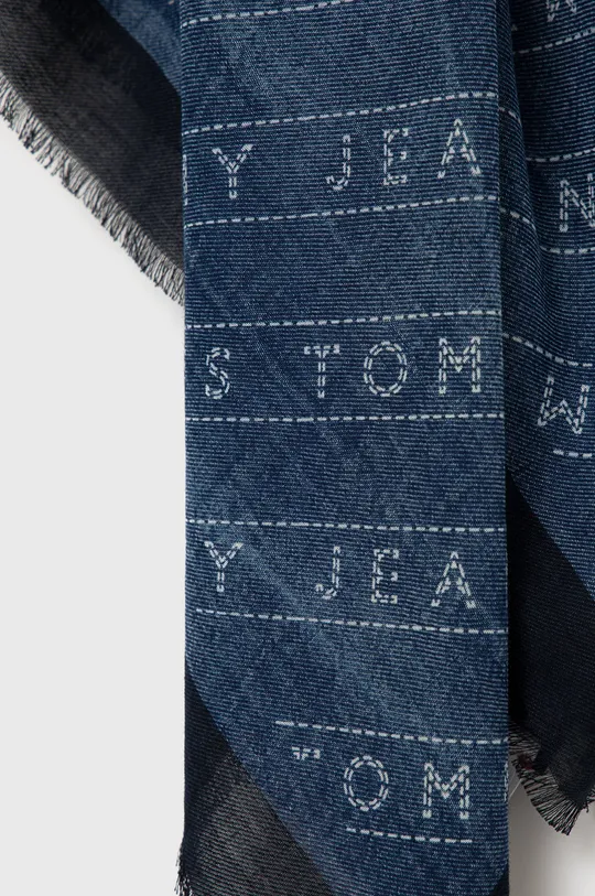 Βαμβακερό κασκόλ Tommy Jeans μπλε