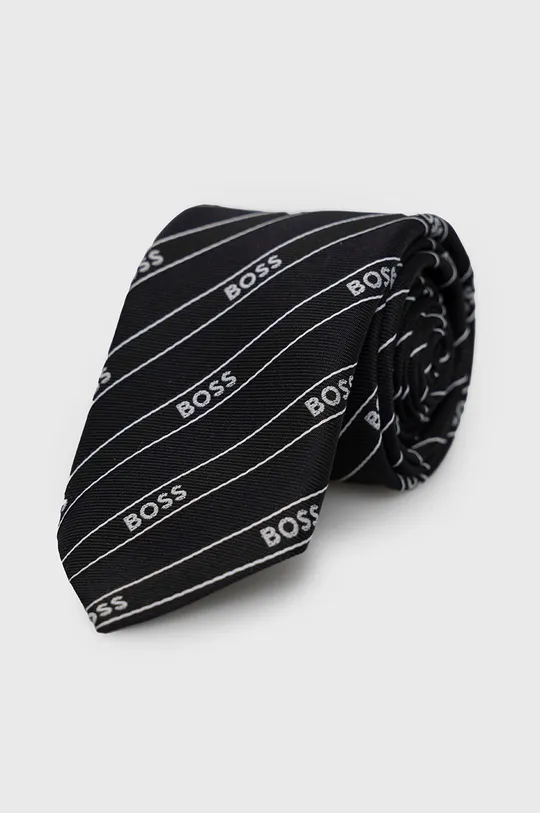 czarny Boss Krawat 50466727 Męski