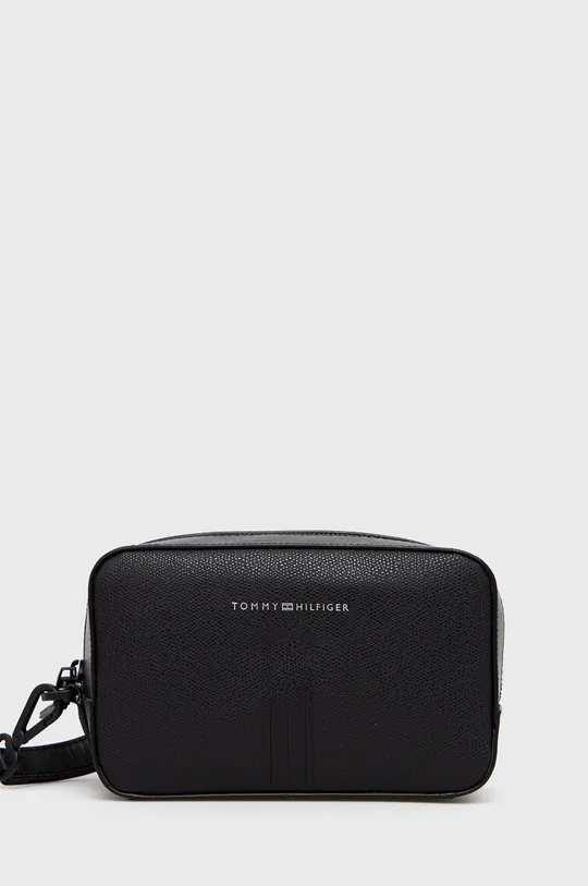 čierna Kožená kozmetická taška Tommy Hilfiger Pánsky