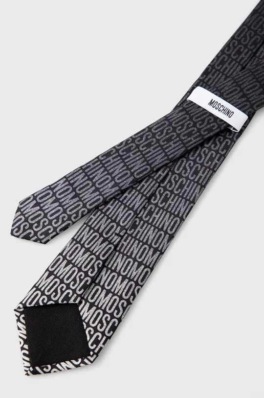 Moschino Krawat jedwabny czarny