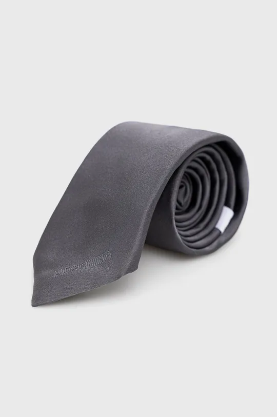 sivá Hodvábna kravata Moschino Pánsky
