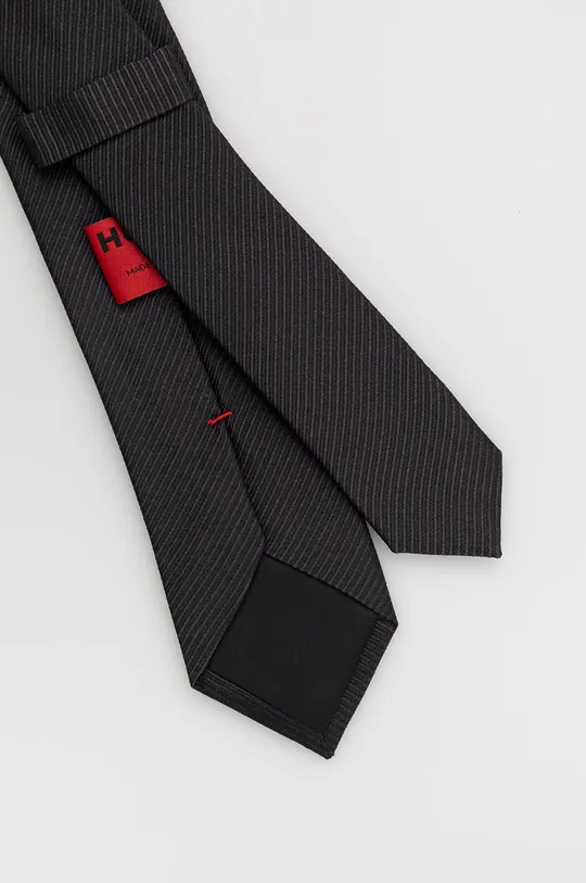 HUGO svilena kravata črna