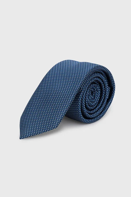 niebieski HUGO krawat jedwabny 50468197 Męski