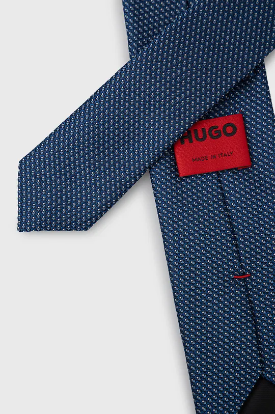 HUGO krawat jedwabny 50468197 niebieski