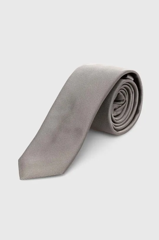 siva Svilena kravata HUGO Moški