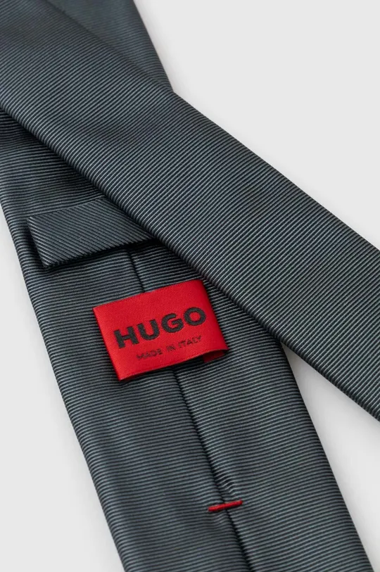 Шелковый галстук HUGO зелёный