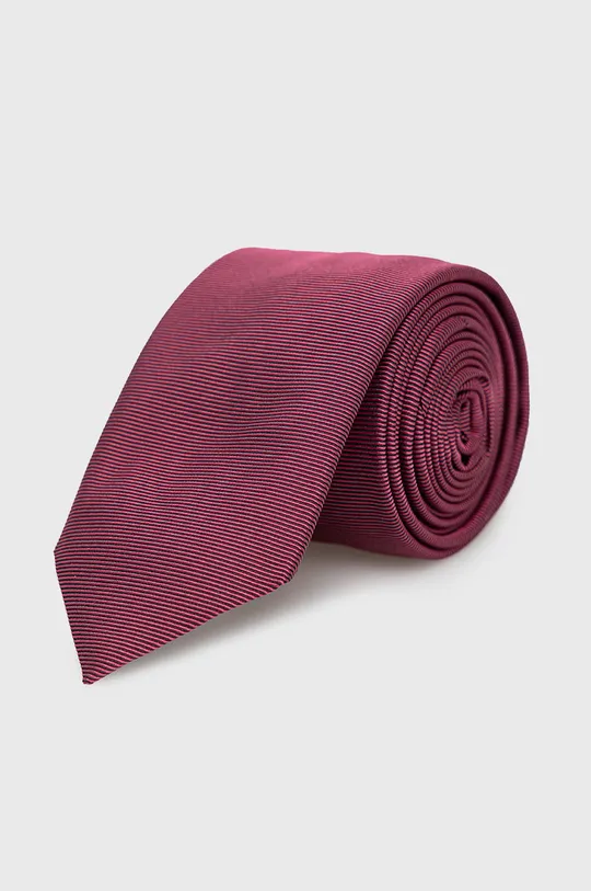 burgundské Hodvábna kravata HUGO Pánsky